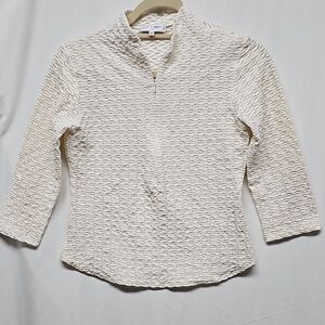 Anne Fontaine Cream Textured Blouse